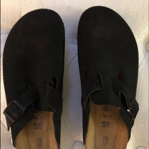 COPY - Birkenstock Boston Black Suede Soft Bed Size 40